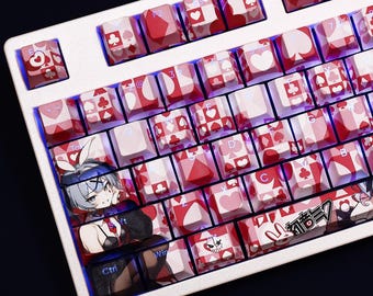 Hatsune Miku Keycap Set Japanese PBT 108 Key Cherry MX Style