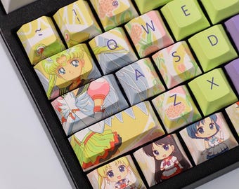 Sailor Moon Keycap Set Japanese PBT 108 Key Cherry MX Style