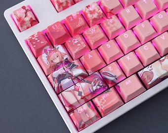 Yae Miko Keycap Set Genshin Impact Japanese PBT 108 Key Cherry MX Style