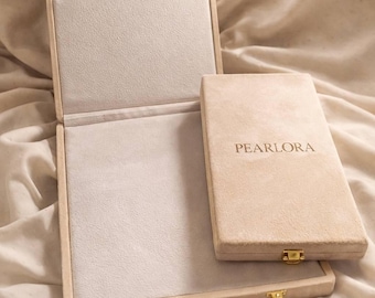 Handmade Velvet Jewelry Box, Luxury Presentation Case, Pearlora Storage