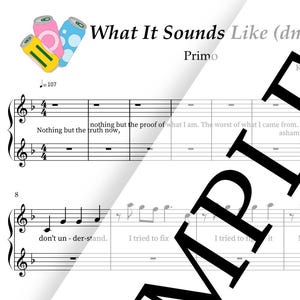 What It Sounds Like / Duetto per pianoforte K-Pop Demon Hunters, Testo intermedio, Download immediato in PDF