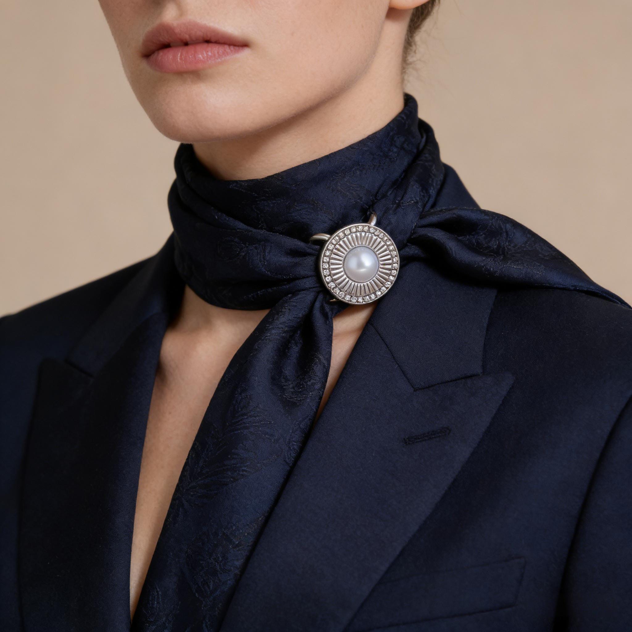 RAMGLYO 6 Pezzi Fermaglio in Metallo per Donna, Clip per T-Shirt, Anello per Sciarpa di Seta, Fermaglio Nodo Orlo Camicia, Chiusure e Fermagli per Ragazze (Argento