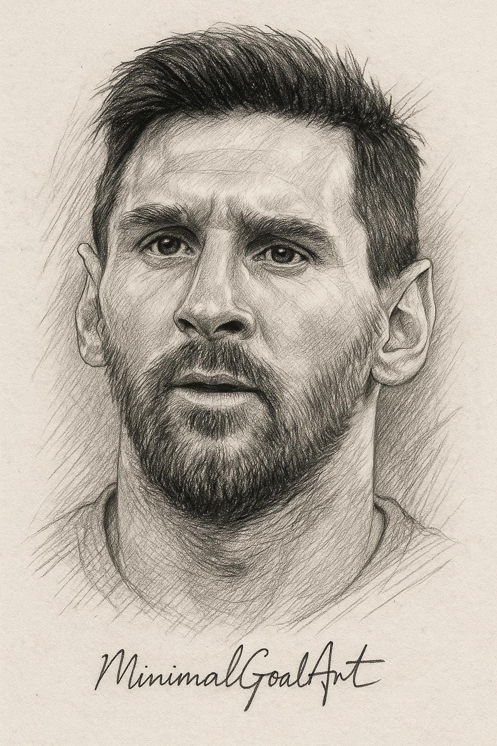 Dibujo a lápiz de Lionel Messi: Impresión artística realista, descarga