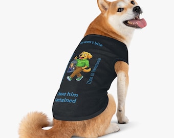 Cartoon Dog Pet Tank Top | Funny Political Humor, Contained Man Graphic