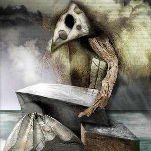 Dorset coast surreal figure - &#39;The Preacher&#39;