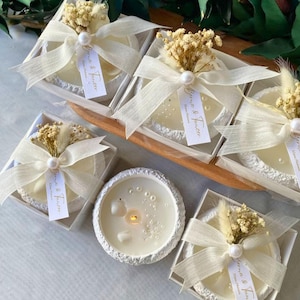 Perle Kerze Geschenk • Vanille Duft Betonschale, Hochzeit Gunst