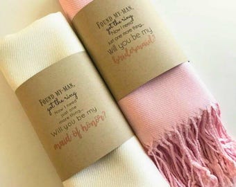 50 PCS Personalized Pashmina Shawl, Wedding Bridal Shower Favors