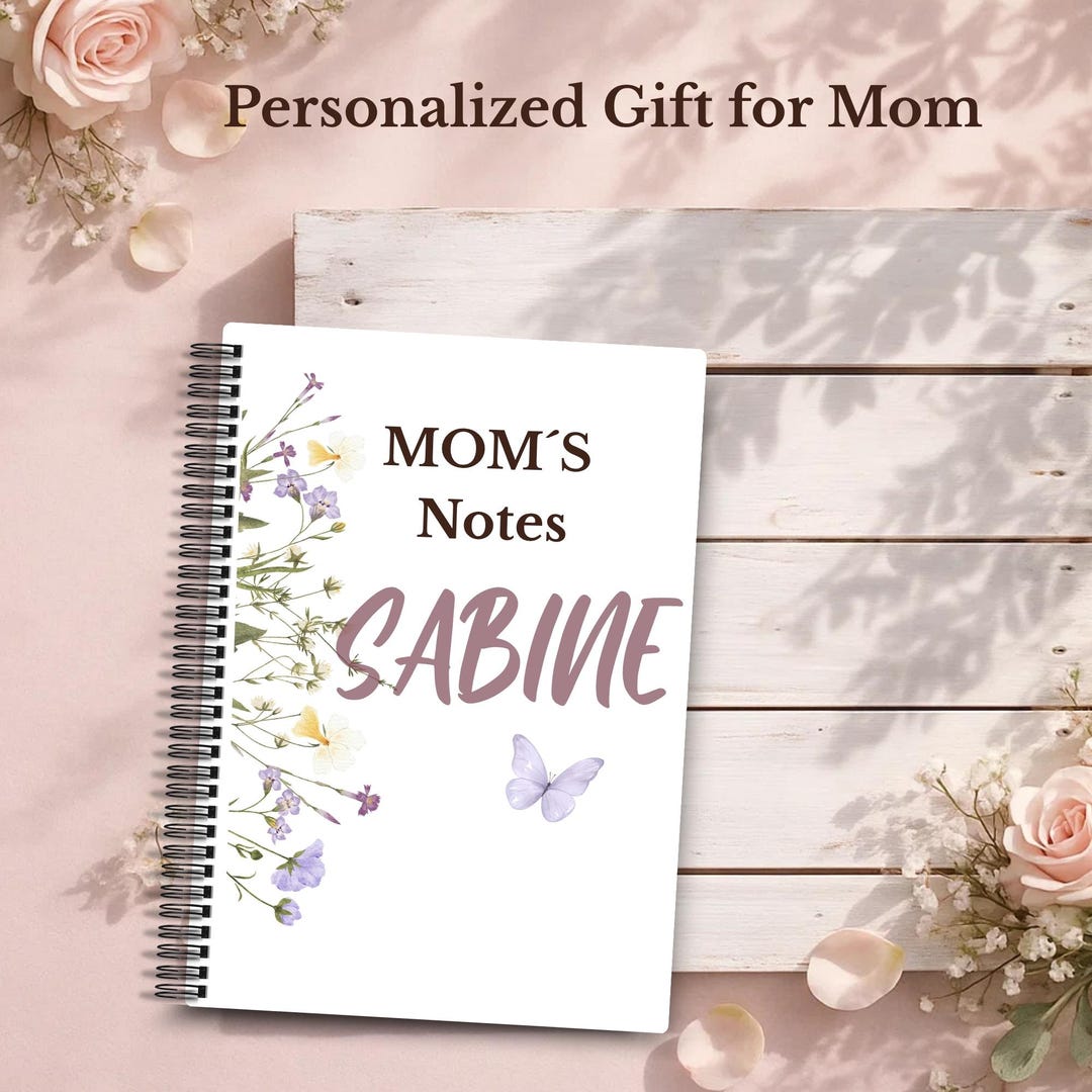 Mom Notebook Design Personalized Notebook for Mom, Custom Name Journal, Gift for Mom ...