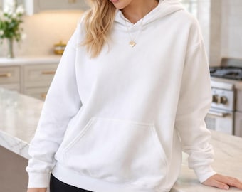 Plain Hoodie Unisex Everyday Sweatshirt Cozy Minimal Gift for Her or Him