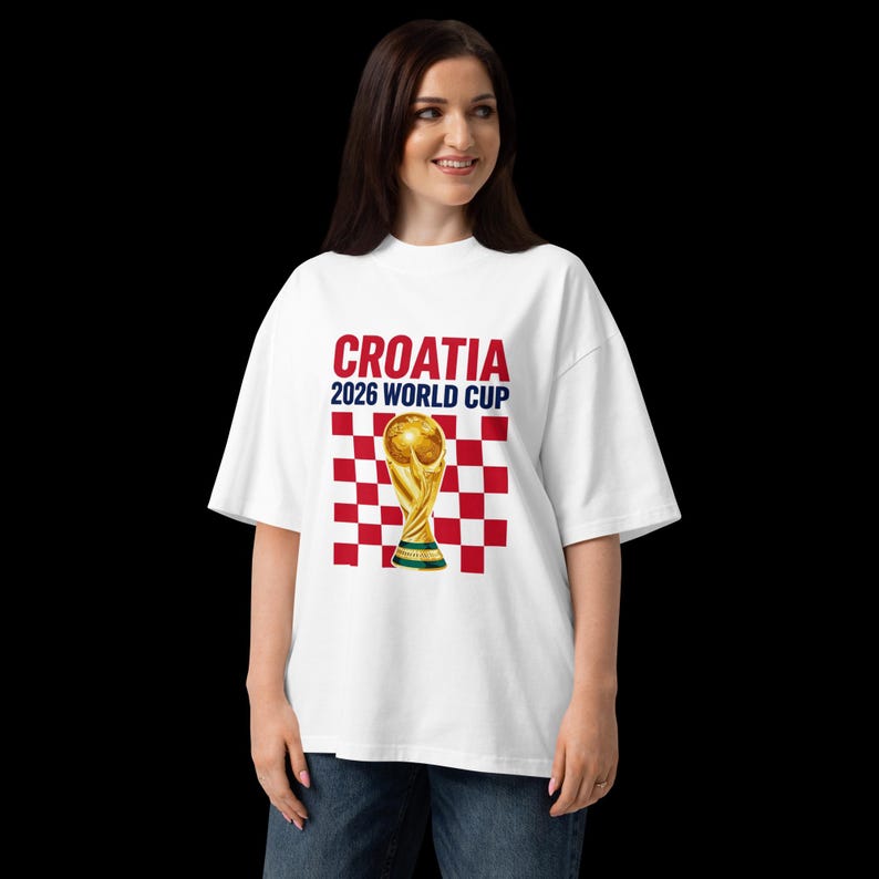Croatia 2026 World Cup Oversized Organic Cotton T-Shirt | Premium Streetwear Soccer Tee