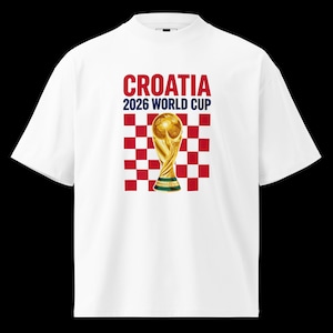 Croatia 2026 World Cup Oversized Organic Cotton T-Shirt | Premium Streetwear Soccer Tee