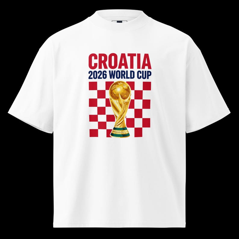Croatia 2026 World Cup Oversized Organic Cotton T-Shirt | Premium Streetwear Soccer Tee