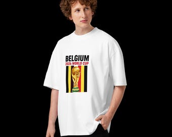 Belgium Soccer Fan Shirt, Belgium Football Tee, Oversized Graphic T-Shirt, Organic Cotton Streetwear, Unisex Supporter Gift