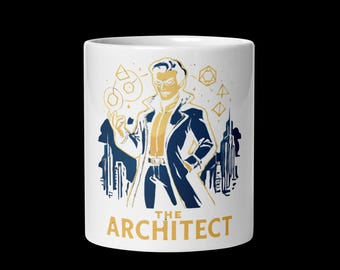 Taza gráfica para arquitectos: taza de cerámica para café con diseño estratégico, ideal para creadores e innovadores (325 ml).