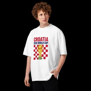 Croatia 2026 World Cup Oversized Organic Cotton T-Shirt | Premium Streetwear Soccer Tee