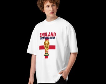 Camiseta de aficionado al fútbol de Inglaterra, camiseta de fútbol de Inglaterra, camiseta gráfica extragrande, ropa urbana de algodón orgánico, regalo unisex para aficionados