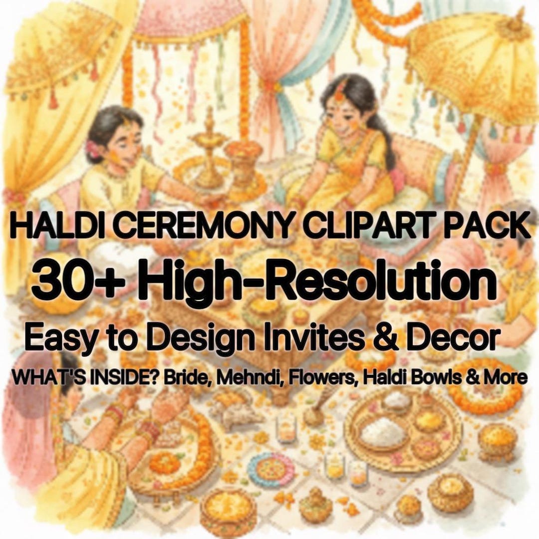Haldi Ceremony Clipart, Indian Wedding Graphics (digital Download) - Etsy