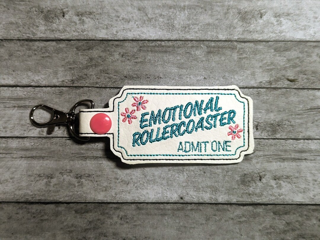 Emotional Rollercoaster Keychain Weird Keychain Bag Charm Embroidered ...