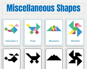 Druckbare Tangram Puzzle Karten - STEM Denkspiel (Digitaler Download)