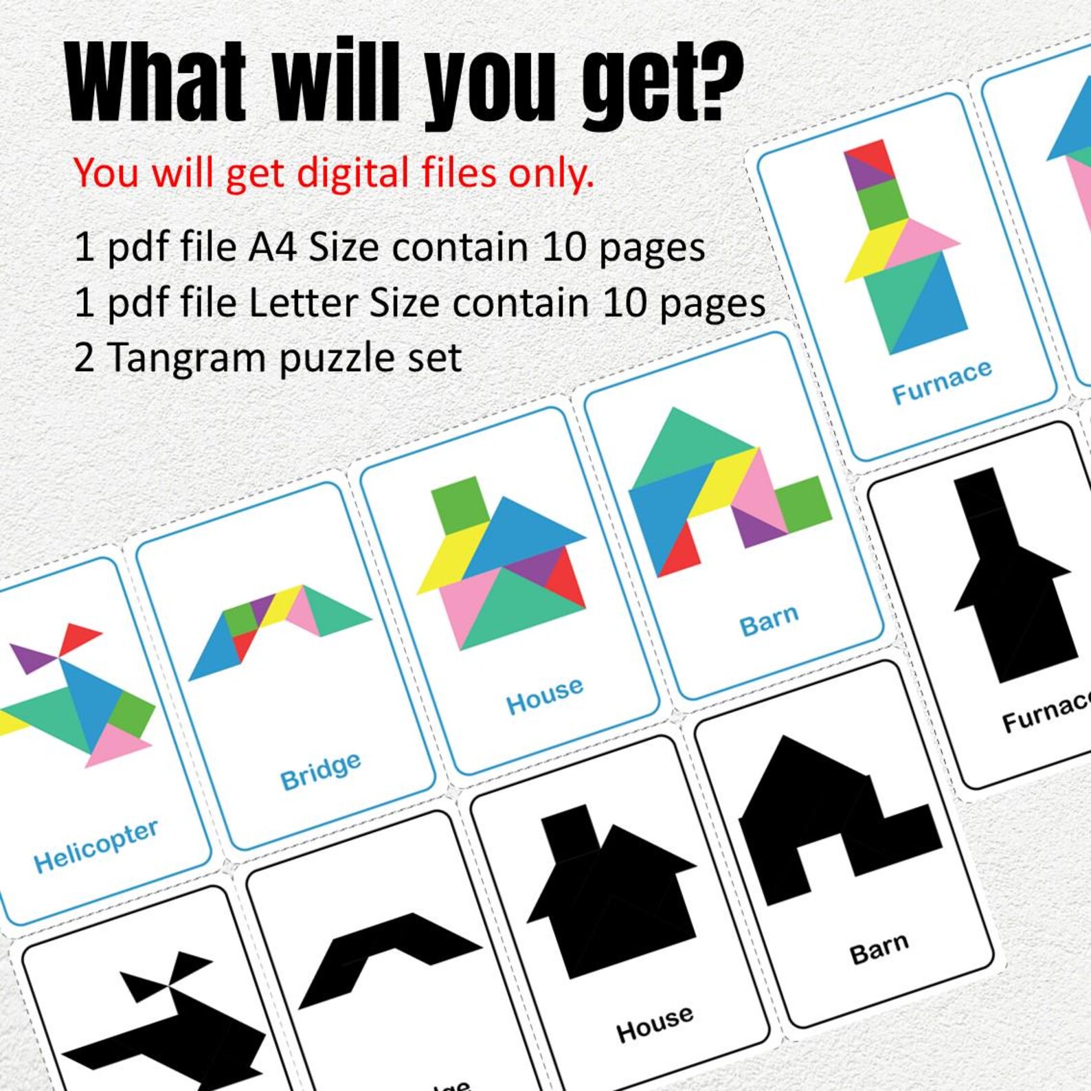 Printable Tangram Puzzle Cards – STEM Brain Game (digital Download) - Etsy