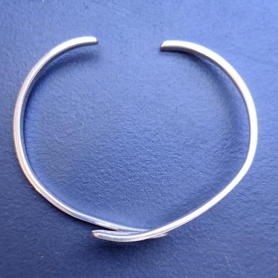 Sterling silver bangle / stackable 1990s bracelet… - image 6