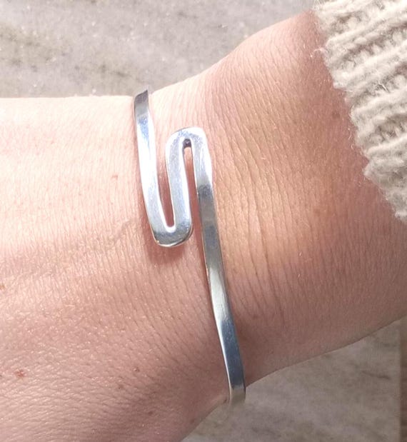 Sterling silver bangle / stackable 1990s bracelet… - image 3