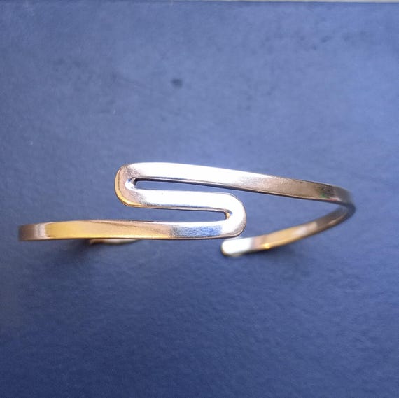 Sterling silver bangle / stackable 1990s bracelet… - image 2
