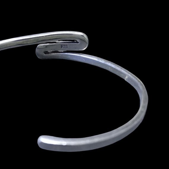 Sterling silver bangle / stackable 90s bracelet /… - image 5