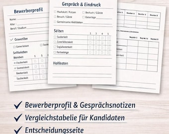 フラットシェア・キャスティング・プロトコル – 応募者の選定と比較 – フラットシェア応募フォーム – PDF A4 – デジタルダウンロード
