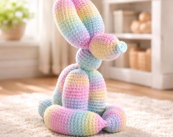 Balloon Rabbit Crochet Pattern | Amigurumi Easter Bunny PDF Tutorial | Beginner-Friendly Instant Download