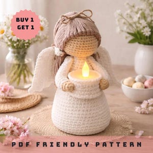 Angel Candle Holder Crochet Pattern | Christian Amigurumi Easter PDF Tutorial | Beginner-Friendly Instant Download