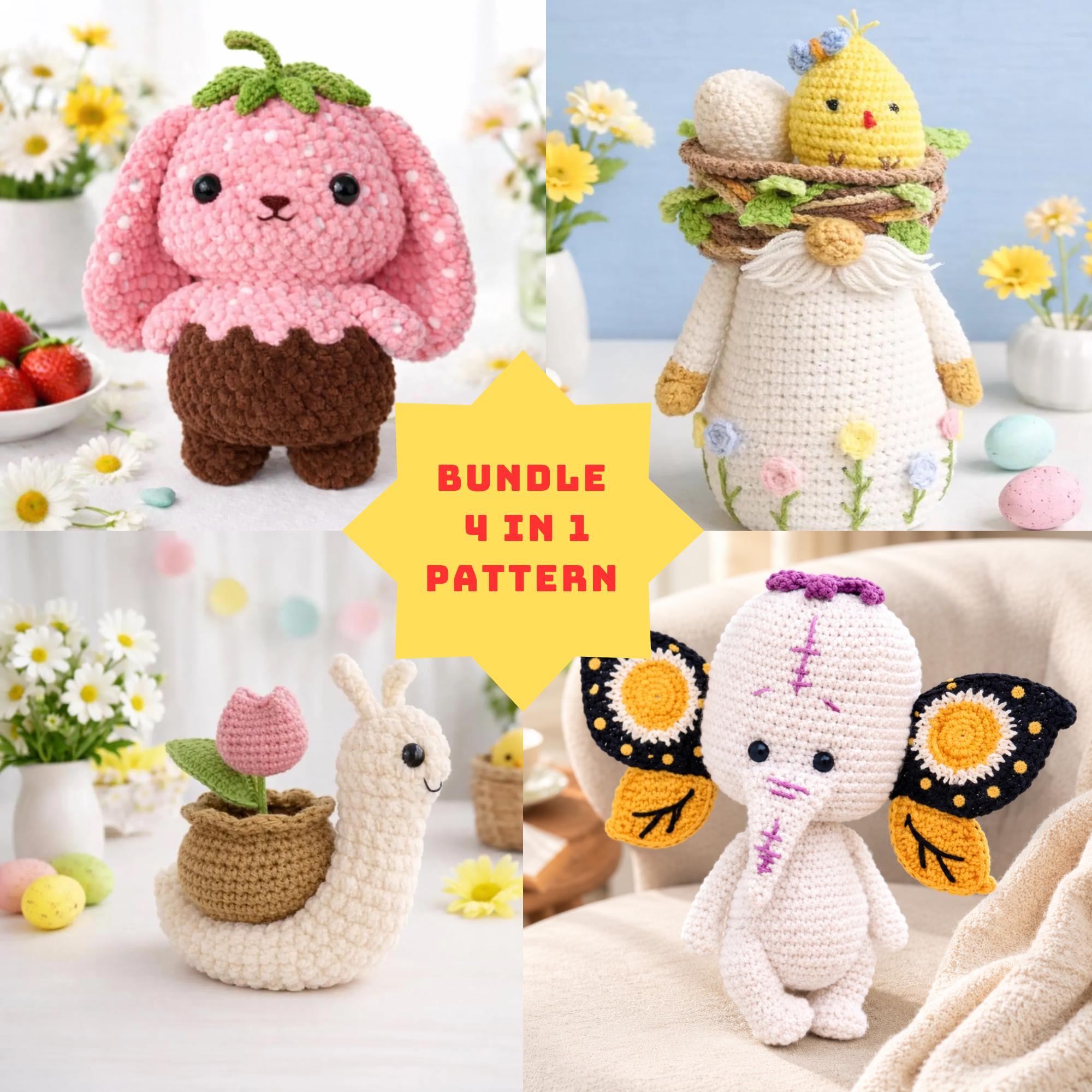 Strawberry elephant crochet - Etsy 日本