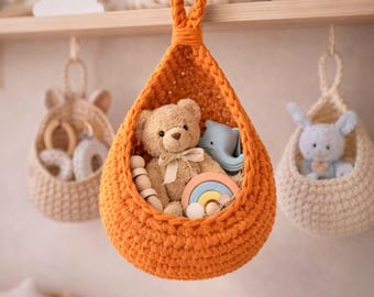 Carrot Crochet Basket Pattern, Amigurumi Nursery Room PDF, DIY Beginner Friendly Instant Download