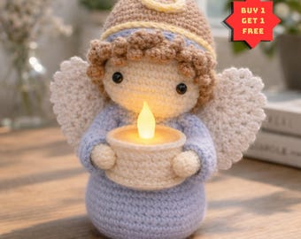 Crochet Angel Candle Holder Pattern | Amigurumi Christian 250th PDF Tutorial | Beginner-Friendly Instant Download