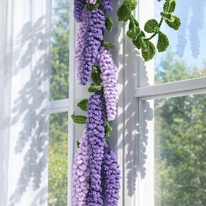Crochet Wisteria Garland Pattern PDF, Amigurumi Hanging Flower Vine Curtain PDF, DIY Beginner Friendly Instant Download