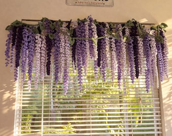 Wisteria Garland Crochet Pattern, DIY Amigurumi Hanging Flower Vine PDF, Beginner Friendly (Digital Download)