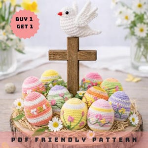 Crochet Easter Egg Pattern Bundle, Floral Amigurumi PDF, Spring Decor (Digital Download)