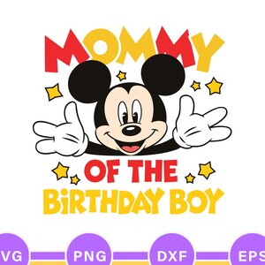 Mama des Geburtstagskindes SVG, Mickey inspiriert, Schnittdatei (digitaler Download)
