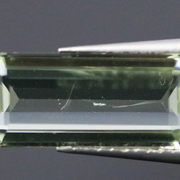 Green Tourmaline Faceted Gemstone Verdelite Faceted Baguette Cut Precious Stone Untreated Brazil 12.9MM | 2.1 CARATS