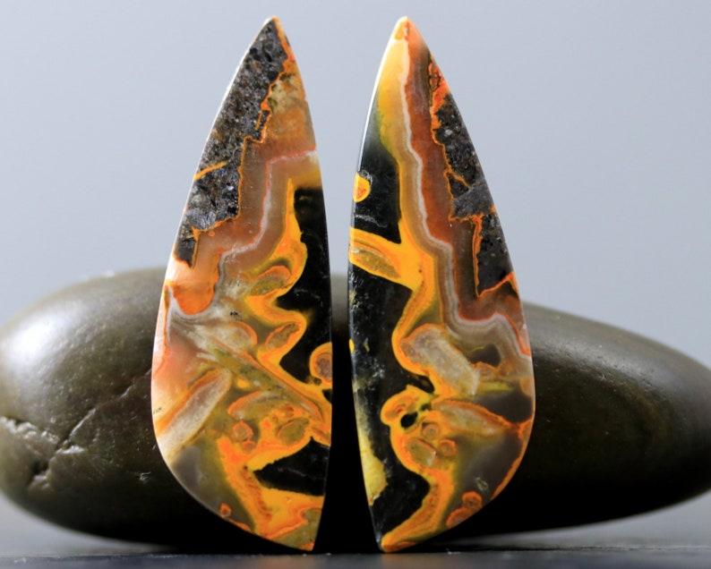 Bumblebee Jasper Gemstone Pair
