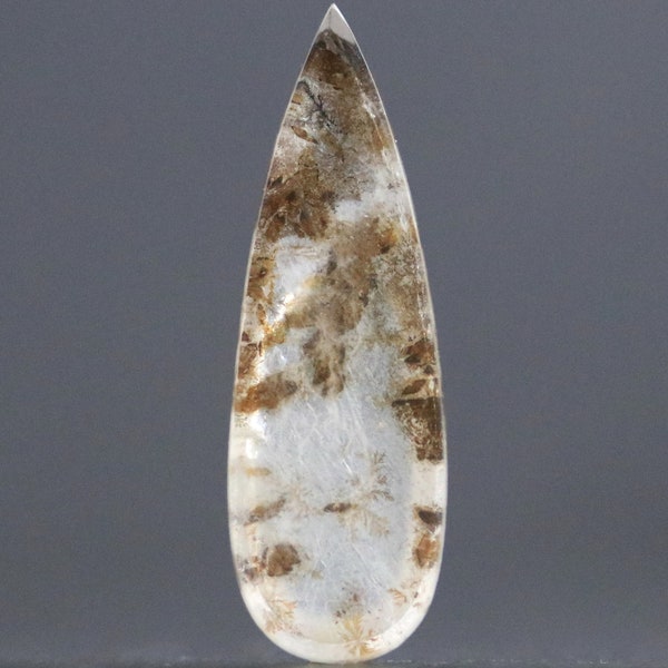 Elegant Dendritic Quartz Gemstone Teardrop Focal Bead Cabochon or Collectors gemstone FREE DRILLING Upon Request