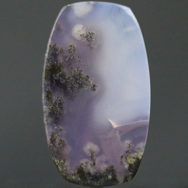 Purple Chalcedony Moss Included Rare Natural Gemstone from Indonesia Wire Wrapping Bezel Setting Untreated Stone Cabochon 28MM | 15 CARATS