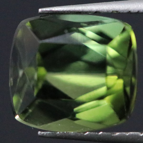 Green Tourmaline Faceted Gemstone Untreated Precious Gem Facet Stone Healing Properties Verdelite Brazil 7MM | 1.8 CARATS