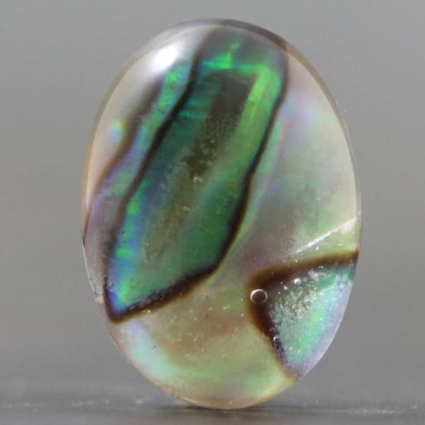 CLEARANCE Abalone Cabochon Doublet in Glass Iridescent Chatoyant Organic Sea Cabochon (V967)