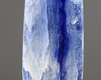 Metallic Sheen Rich Blue Kyanite Gemstone Polished Flat Back Stone Crystal  Setting Wrapping Beading Gem Natural Untreated 29MM | 45 CARATS