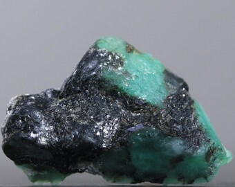 Emerald Flatback Specimen with Hematite All Natural Unpolished Beautiful Rustic Stone