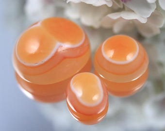 Trío de cabujones de ágata cornalina, orbes con bandas naranjas, juego de 3 piezas, 85 ct