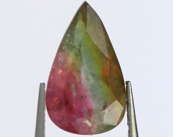 Bicolor Tourmaline Faceted Watermelon Gemstone Untreated Amazing Colors All Natural Genuine Tourmalines from Brazil from CabAddict
