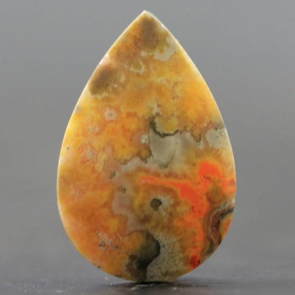 CLEARANCE Bumblebee Agate Orange Black Yellow and Grey Flat Back Cabochon Gemstone Mineral Specimen (V1694)