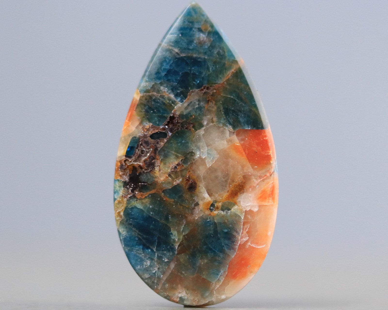 Apatite Gemstone Teardrop Natural Blue and Orange Cabochon Pendant Embroidery and Jewelry Settings Etsy UK